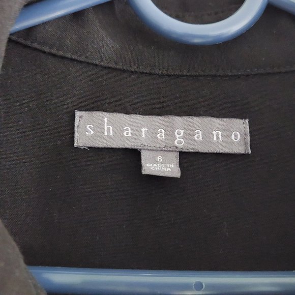 Sharagano Short Sleeve Summer Work Dress With Leather Pockets Size 6 Black - Picture 6 of 11